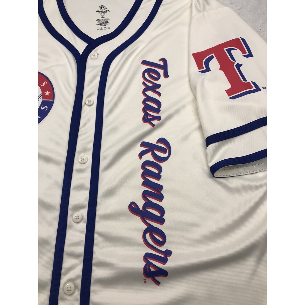Texas Rangers Jersey Mens 2XL (50-52) White Buttons MLB Baseball Dynasty RARE - Picture 2 of 14